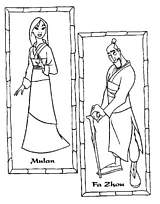 coloriage mulan et fa zhou